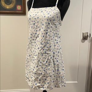 American Eagle White and Blue Floral Dress